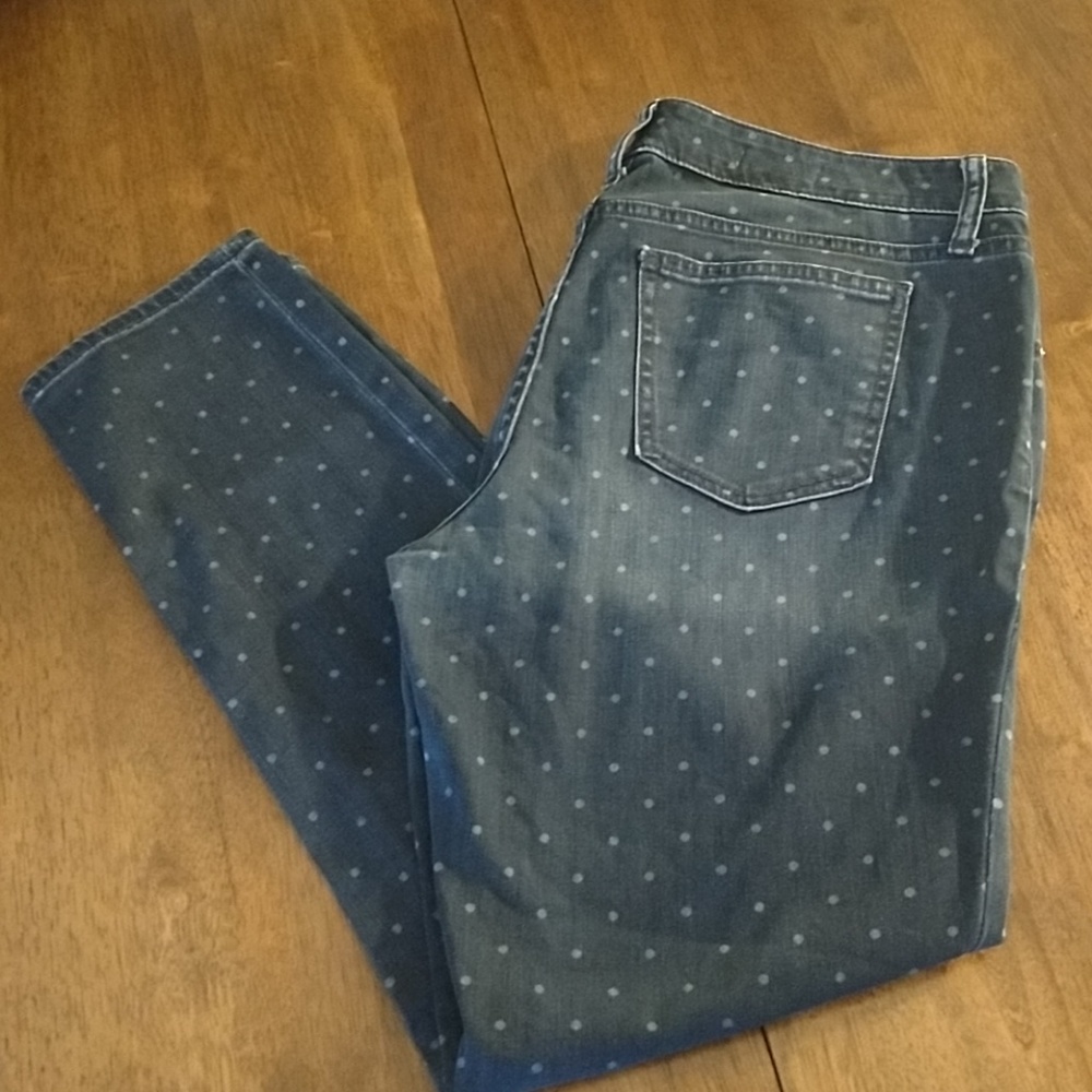Gap 1969 polka dot blue jeans
